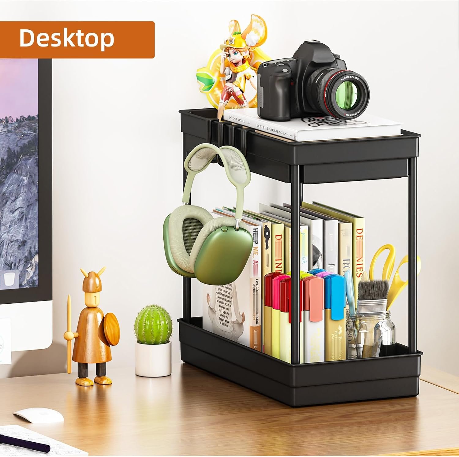 2 Pack Under Sink Storage - Kitchen Storage and Organisation, 2 Tier Kitchen Under Sink Shelf, Multi-Purpose Organisation for Bathroom,Black | Under Sink, Sink, Bathroom, Multipurpose, Cabinet Organiser, Space Saving - Image 5
