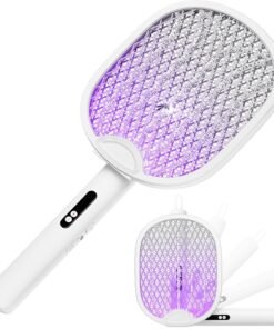 Electric Zapper Racket, 1800mAh USB-C Rechargeable Fly Killer, Foldable Mosquito Swatter with Auto & Manual