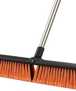 18IN Garden Broom Outdoor Heavy Duty with Long Handle(64IN), Hard Yard Sweeping Brush with Stiff Bristle, Patio Large Brooms Outside, Industrial Wide Brushes Set, Strong Deck Cleaning Tool