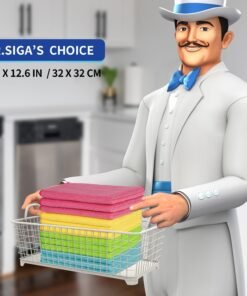 Alternative view of Microfibre Cleaning Cloths, Streak Free Microfibre Towels, 12 Pack | Ultra absorbent and high density, reusable cleaning towels for kitchen, car, glass and household surfaces, color coded cloths