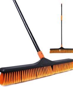 66in Broom has a Sturdy,Rust-resistant Handle,Stiff Bristles for Sweeping up Large Areas of Fallen Leaves、Gravel、Debris