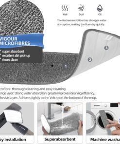 Alternative view of Microfibre Spray Mops for Floors Cleaning, 360 Degree Rotating Floor Mop Flat Dry Wet Mop with Spray Funcation, with 3 Washable Replacement Pads & 1 Bottle 360ML for Home Kitchen Cleaning