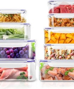 Plastic Food Containers with Lids, 18 piece, BPA-Free, Leakproof Food Storage lunch box