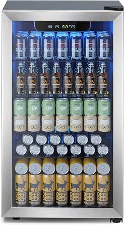 130 Can Beverage Refrigerator Cooler, 3.2 Cu.Ft Drink Fridge forSoda Wine Beer, Digital Temperature Control Cooler for Home, Dorm, Bar