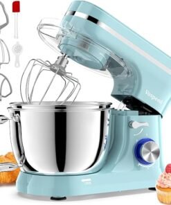 Stand Mixer, 4.5L+5L Bowls 8-speed 1000W Tilt-Head Food Mixer, Kitchen Electric Mixer with Dough Hook, Whisk, Beater, Splash Guard (Black)
