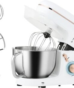 Stand Mixer 5L for Baking 6 Speeds and Pulse Setting 1400W, White
