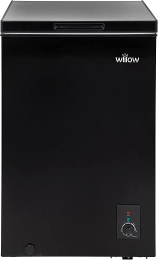 99L Chest Freezer with Removable Storage Basket, Suitable for Outbuildings and Garages, 4* Freezer Rating - Black