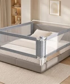 Bed Rail for Toddlers - Adjustable Baby Bed Rail Guard, Kids Safety Bed Rail for King Size Bed (78.7"x78.7"x74.8"-Grey)