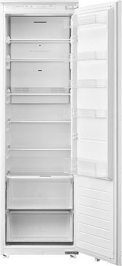 304L Large Built-in/Integrated Larder Fridge - 6 Adjustable Shelves - 2 Vegetable Drawers - Reversible Door - External LED Temperature Panel - White