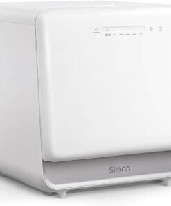 Dishwasher, 5L Tank No Plumbing Needed 7 Wash Prog 360° Spray, 4-Place Settings Dishwasher Auto Dry for Apartments RVs Dorms