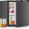 Fridge with Freezer, Rated 1.6 cu.ft, Small Upright Refrigerator with Removable Shelves, 7 Adjustable Thermostat, Low Noise for Bedroom/Apartment/Office,