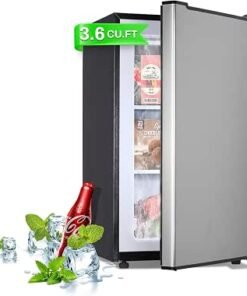 Ft. Small Upright Freezer, Compact Mini Freezer, Silver