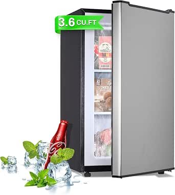 Ft. Small Upright Freezer, Compact Mini Freezer, Silver