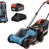 Inch Cordless Lawn Mower, 2-in-1 Electric Push Mower