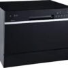 Inch Wide 6 Place Setting Countertop Dishwasher - Black