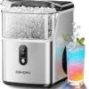 Maker Countertop, Ready in 7 Mins, 35Lbs/24H Pebble Ice Maker Machine, Self-Cleaning Countertop Sonic Ice Makers with Ice Scoop&Basket, Pellet Ice Maker for...