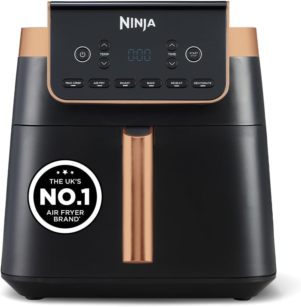 Air Fryer MAX PRO, 6.2L, Large Square Single Drawer, Black & Copper