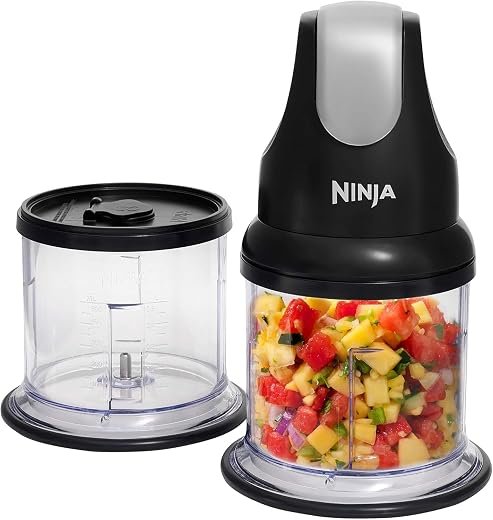 Mini Herb & Vegetable Chopper, Black NJ1002UKBK | Chops, Minces & Purees to Make Sauces, Dips, Food Purees & Soups