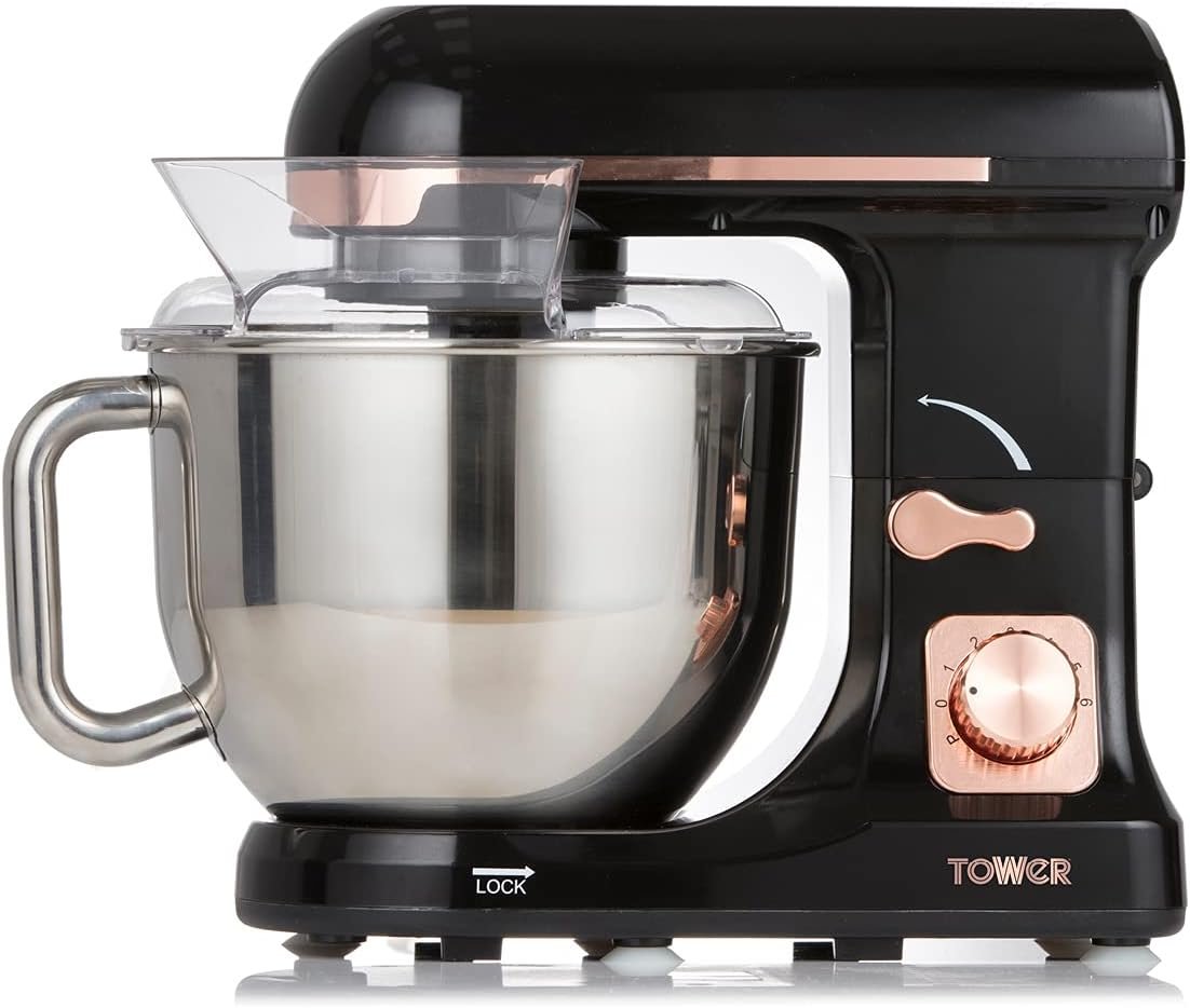 Stand Mixer 1200W with 6 Speeds & Pulse Function, 7L Stainless Steel Mixing Bowl, Splash Guard, Whisk, Beater & Dough Hook | Electric Kitchen Mixer for Cakes, Bread, Baking | Pink