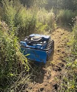 Mower with Snow Plow Attachment–700m Range, Hybrid Gas-Electric Power, Track Design, All-Terrain, Adjustable Cutting Height (0.79-5.9 inches)