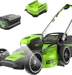 Push Lawn Mower, 4.0 Ah Battery and Charger