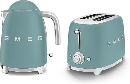 Breakfast Set,1.7L, 300W Emerald Green Kettle and 2 Slice Emerald Green Toaster