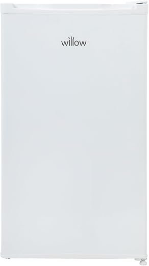 94L Small Under Counter Fridge with Recessed Handle, Adjustable Thermostat, Reversible Door, Interior Light - White