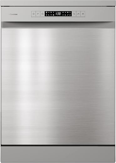 Freestanding Standard Dishwasher 85cm High- Stainless Steel - E Rated, Silver, 24 x 23 x 33 inches (L x W x H)