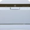 STAR Compact Countertop Dishwasher with Delay Start - Portable Dishwasher with Stainless Steel Interior and 6 Place Settings Rack Silverware Basket, Silver