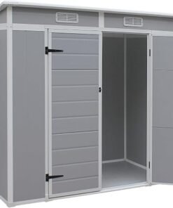 Outdoor Garden Storage Shed, Grey, 6 x 4 ft；4.66 x 4ft ；5 x 2.6ft (6X4-B)