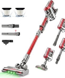 V10A Cordless Vacuum Cleaner 450W BLDC Motor 45kPa Suction 60min Runtime Lightweight Stick & Handheld LED Power Brush with Green Light Tangle-Free Ideal for Carpet Hard Floors & Pet Hair