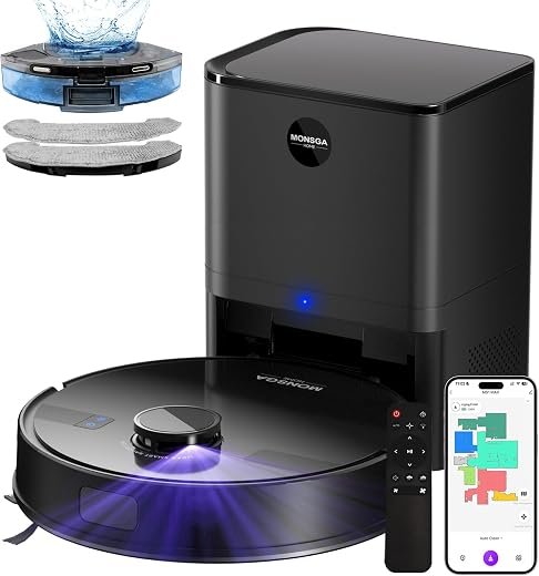Robot Vacuum with Mop, 7000Pa Suction, 3.5L Self-Empty Station