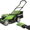 x 2) 17in Push Lawn Mower, (2) 4.0 Ah Batteries Kit